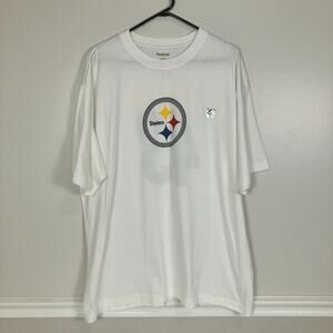 Troy Polamalu #43 PITTSBURGH STEELERS Jersey Style T-Shirt White Size XL NEW